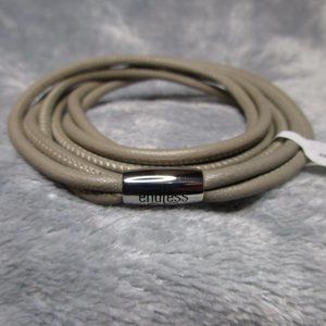 Endless 3 String Sand Leather Bracelet Silver Clasp By JLO 8.5 inch NEW A61